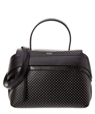 Tod's Wave Large Leather Satchel In Black