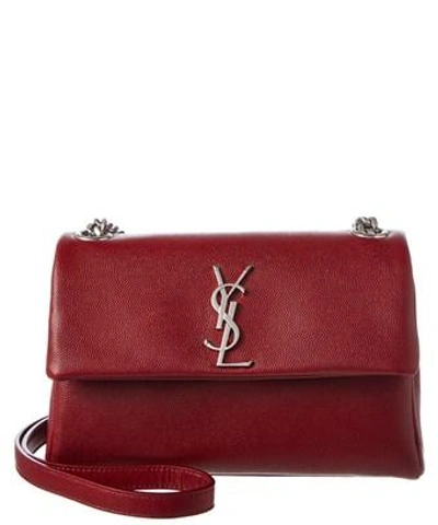Saint Laurent Small West Hollywood Leather Shoulder Bag In Red