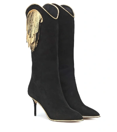 Charlotte Olympia Magnifico Suede Boots In Black
