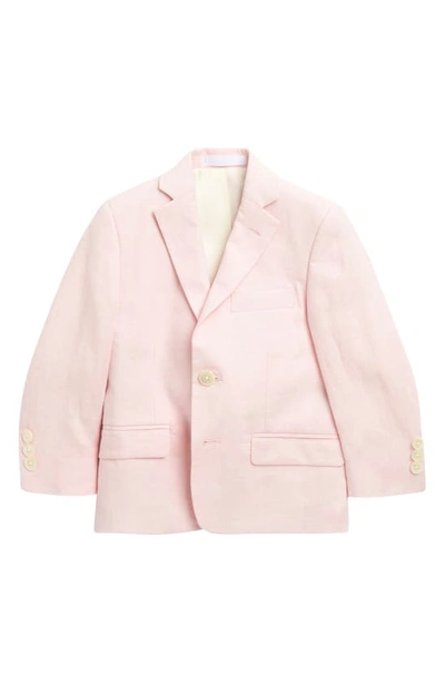 Ralph Lauren Kids' Two-button Notch Collar Linen Suit Jacket In Pink