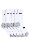 Puma Half Terry Athletic Crew Socks In White/black