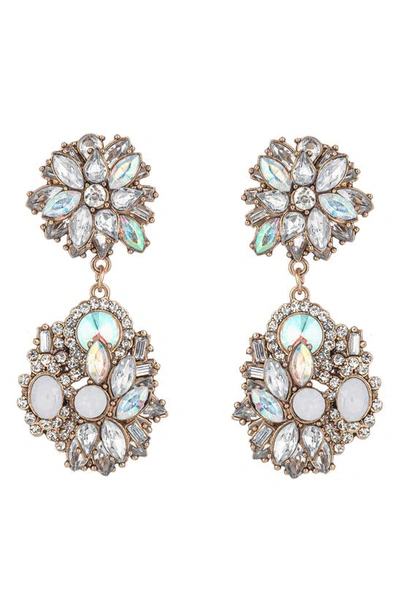 Eye Candy Los Angeles Ivy White Drop Earrings In Gold