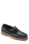 G.h.bass Larson Woven Penny Loafer In Black
