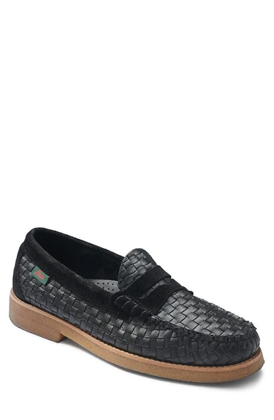 G.h.bass Larson Woven Penny Loafer In Black