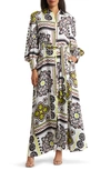 By Design Haiti Long Sleeve Maxi Shirtdress In Budapest