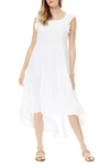 By Design Valery Clip Dot Tiered High/low Dress In Bright White