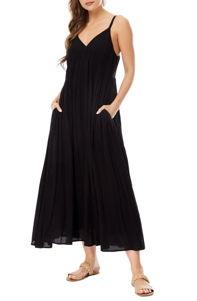 By Design Sasha Crinkle Maxi Dress In Black