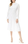 By Design Ellen Lace Long Sleeve Shirtdress In Bright White