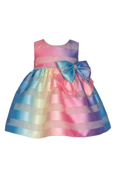 Iris & Ivy Babies' Rainbow Stripe Dress In Multi