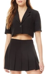 Love By Design Ryder Short Sleeve Blazer Top In Black