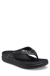 Crocs Sloane Glitter Platform Flip-flop Sandal In Black/ Black