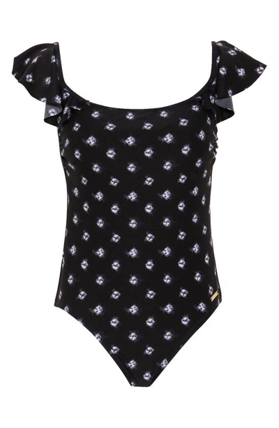 Vince Camuto Off The Shoulder One-piece Swimsuit In Black
