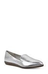 Cliffs By White Mountain Mint Pointed Toe Loafer In Silver/ Metallic