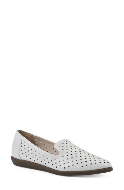 Cliffs By White Mountain Melodic Perforated Loafer In White/smooth