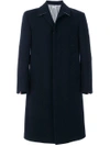 Thom Browne Classic Single-breasted Melton Wool Overcoat - Blue