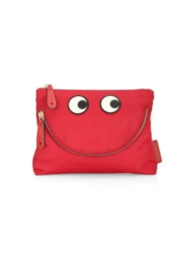 Anya Hindmarch Happy Eyes Pouch In Red