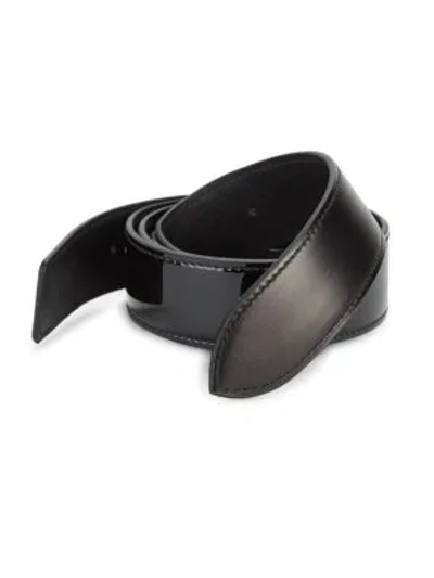 Corthay Men's Patent Crocodile, Python, French Calf, Suede And Patent Leather Belt Strap In Black