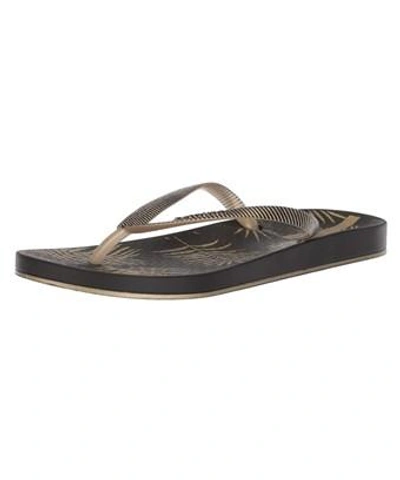 Ipanema Ana Pine Print Flip Flop In Black/ Gold