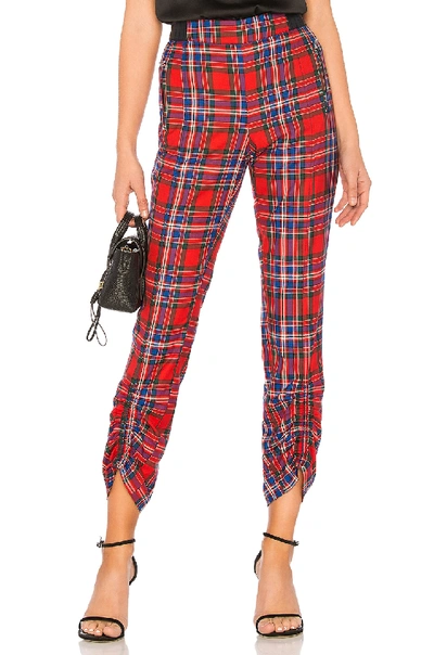 Tanya Taylor Carrington Plaid Cropped Pants In Red Multi