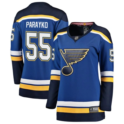 Fanatics Branded Colton Parayko Blue St. Louis Blues Breakaway Player Jersey