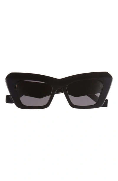 Loewe Anagram 51mm Cat Eye Sunglasses In Shiny Black Smoke