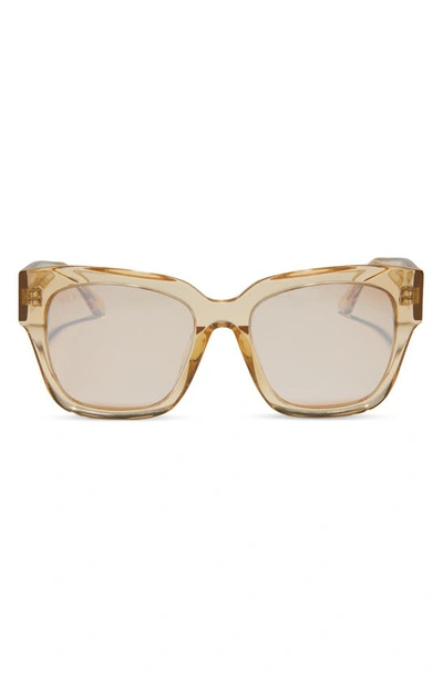 Diff Bella Ii 54mm Square Sunglasses In Honey Crystal Flash