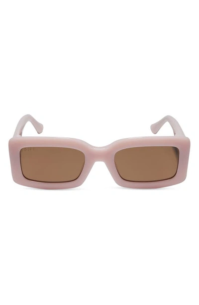 Diff Indy 51mm Rectangular Sunglasses In Pink