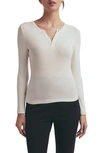 Favorite Daughter The Long Sleeve Rib Henley In White