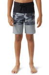 O'neill Kids' Hyperfreak Heat Block Swim Trunks In Black Camo