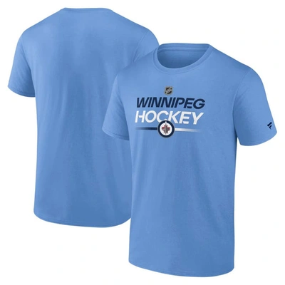 Fanatics Branded Blue Winnipeg Jets Authentic Pro Wordmark Alt Logo T-shirt