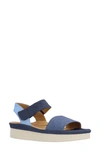 L'amour Des Pieds Abrilla Slingback Platform Wedge Sandal In Blue