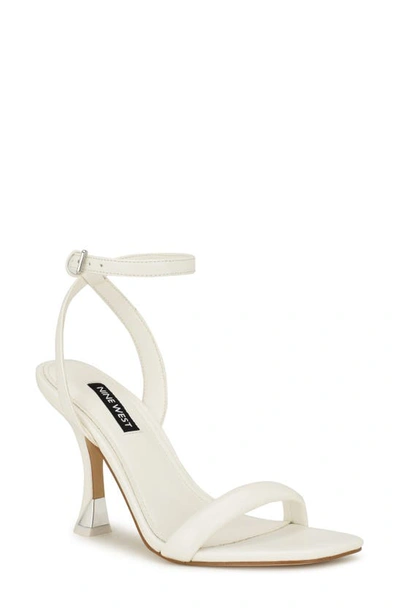 Nine West Nyra Ankle Strap Sandal In White