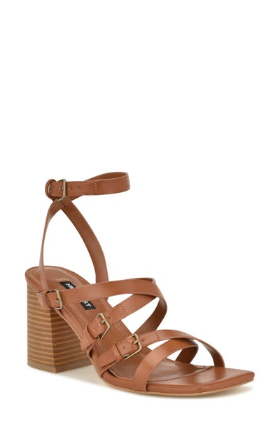 Nine West Karrly Ankle Strap Sandal In Cognac