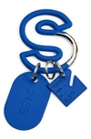 Sacai S Carabiner Logo Charms Key Ring In Blue
