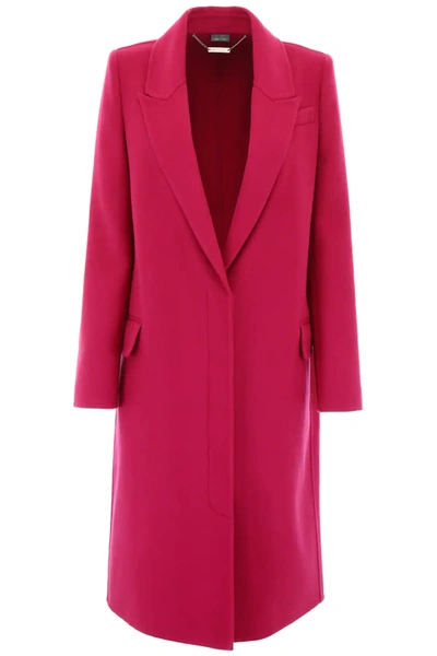 Alexander Mcqueen Masculine Cashmere Coat In Fuchsia