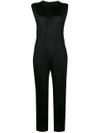 Issey Miyake Pleats Please By  Pleated Sleeveless Jumpsuit - Black