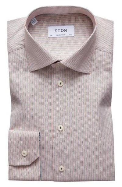 Eton Contemporary Fit Geometric Dress Shirt In Blue