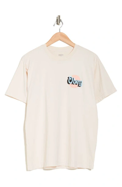Obey Logo Organic Cotton Graphic T-shirt In Sago