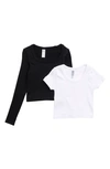 90 Degree By Reflex Kids' Assorted 2-pack Tops In White/ Black