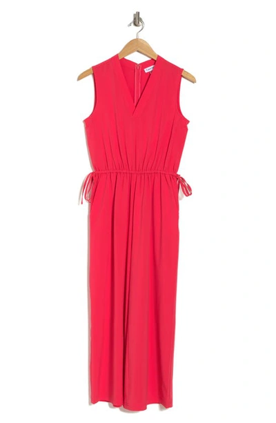 Calvin Klein Comm V-neck Sleeveless Jumpsuit In Watermelon