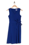 Calvin Klein Commuter V-neck A-line Dress In Ultramarine