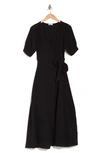 West Kei Gauze Wrap Maxi Dress In Black