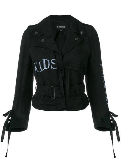 Ann Demeulemeester Kids Forever Biker Jacket In Black