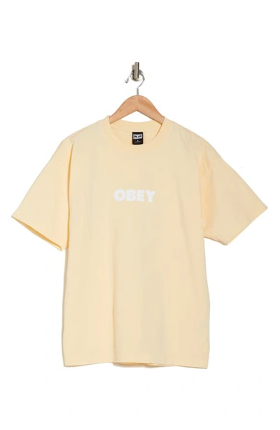Obey Cotton Graphic Logo Tee In Pigment Butter