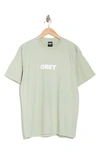 Obey Cotton Graphic Logo Tee In Pigment Cucumber