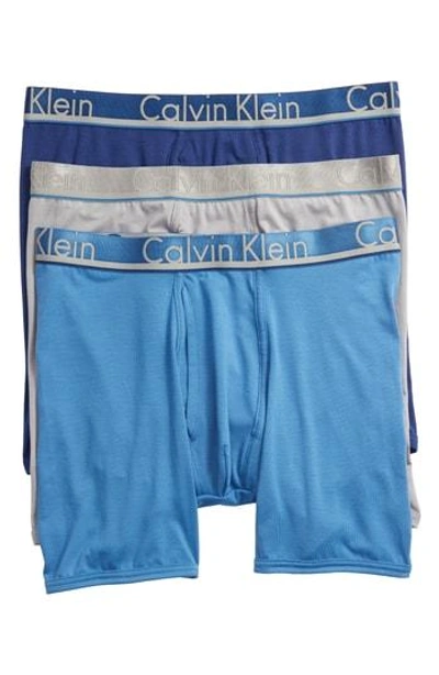 Calvin Klein 3-pack Comfort Microfiber Boxer Briefs In Commodore/ Night/ Monument