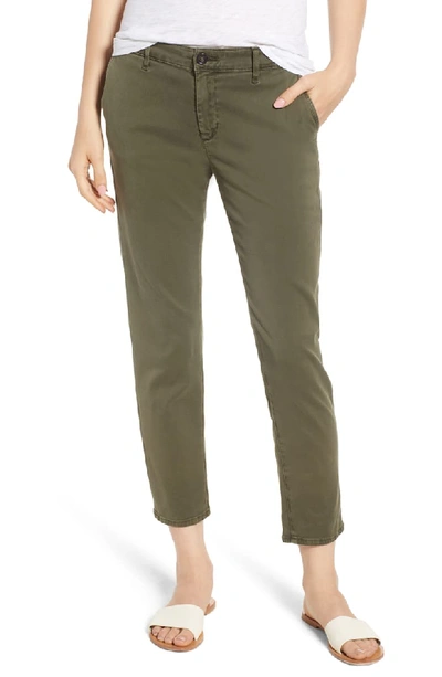 Ag The Caden Tailored Denim Trousers, Green In Sulfur Dried Ave