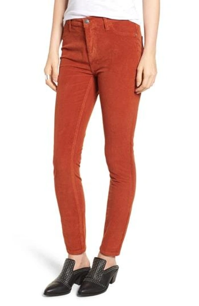 Free People High Waist Skinny Corduroy Pants In Honey