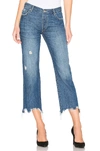 Free People Maggie Ripped Crop Straight Leg Jeans In Dark Denim