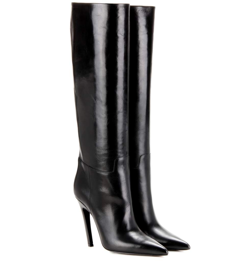 Balenciaga Leather Boots In Eoir | ModeSens